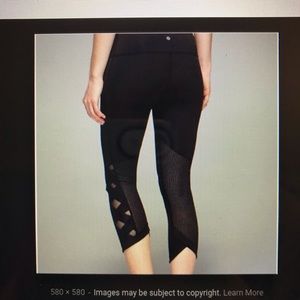 Lululemon Black Capri Mesh Criss Cross Leggings
